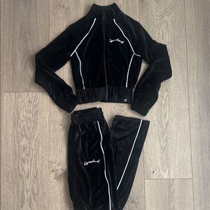 Gymshark Black Track Pants with White Piping